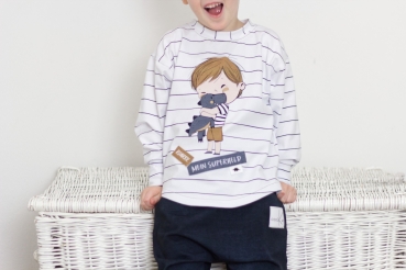 Eigenproduktion BIO Jersey " # STRIPES WHITE "